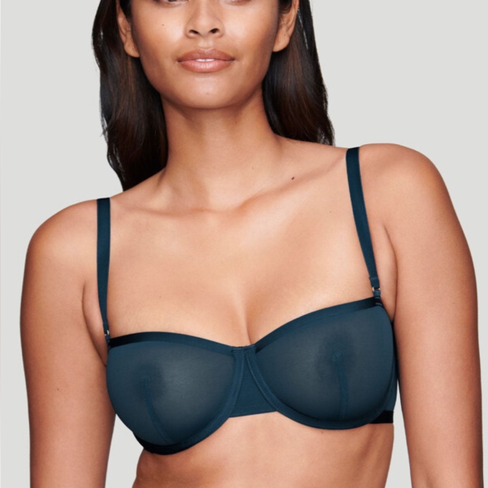 CUUP The Balconette Mesh Bra 36C Ocean